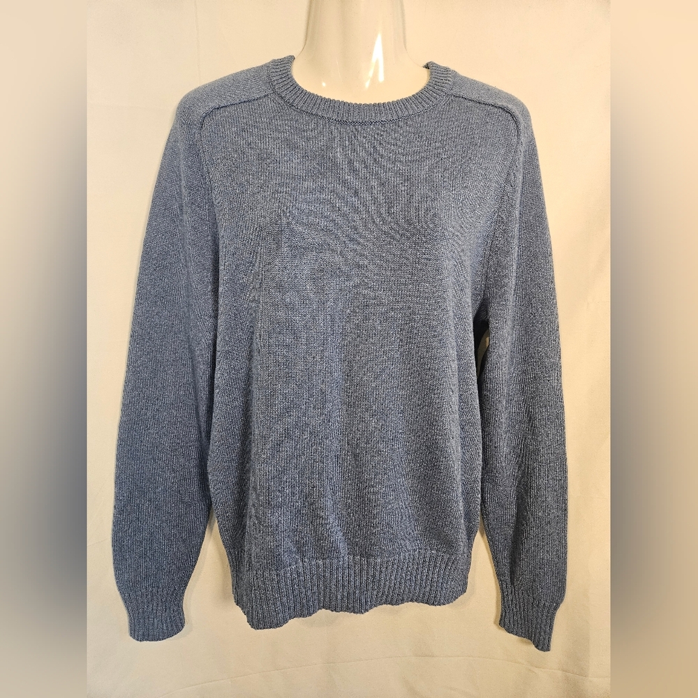J.Crew Blue 100% Cotton Crewneck Knit Sweater | Classic Preppy | Size S